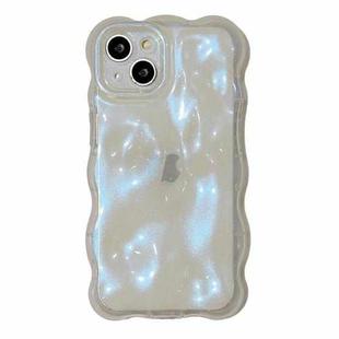 For iPhone 14 Wave Bubbles TPU Phone Case(Clear Glitter Blue)