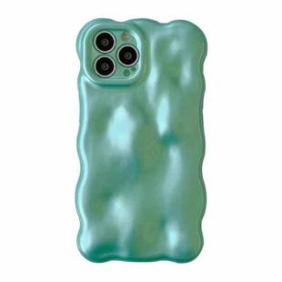 For iPhone 14 Pro Max Wave Bubbles TPU Phone Case(Pearlescent Green)