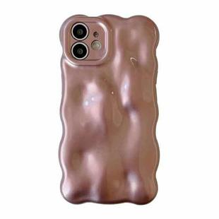 For iPhone 12 Wave Bubbles TPU Phone Case(Pearlescent Brown)