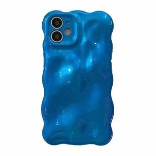 For iPhone 12 Wave Bubbles TPU Phone Case(Blue)
