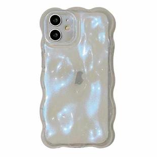 For iPhone 12 Wave Bubbles TPU Phone Case(Clear Glitter Blue)