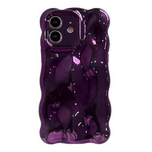 For iPhone 12 Wave Bubbles TPU Phone Case(Painted Purple)