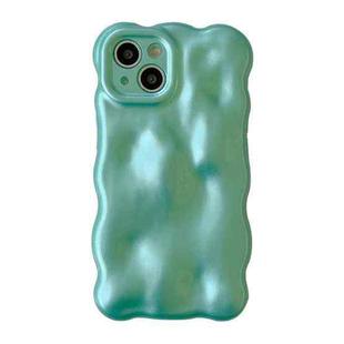 For iPhone 15 Wave Bubbles TPU Phone Case(Pearlescent Green)