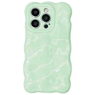 For iPhone 15 Pro Max Wave Bubbles TPU Phone Case(Baby Green)