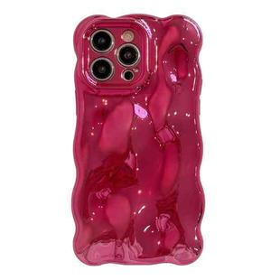 For iPhone 15 Pro Max Wave Bubbles TPU Phone Case(Painted Rose Red)
