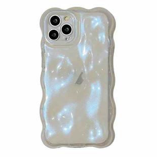 For iPhone 16 Pro Max Wave Bubbles TPU Phone Case(Clear Glitter Blue)