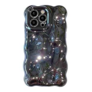 For iPhone 16 Pro Wave Bubbles TPU Phone Case(Painted Blue)
