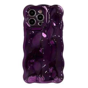 For iPhone 16 Pro Wave Bubbles TPU Phone Case(Painted Purple)