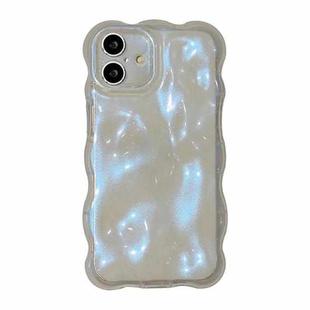 For iPhone 16 Plus Wave Bubbles TPU Phone Case(Glitter Blue)