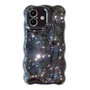 For iPhone 16 Plus Wave Bubbles TPU Phone Case(Painted Blue)