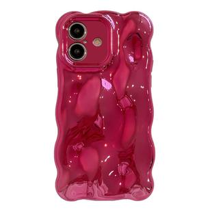 For iPhone 16 Wave Bubbles TPU Phone Case(Painted Rose Red)
