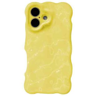 For iPhone 16 Wave Bubbles TPU Phone Case(Baby Yellow)