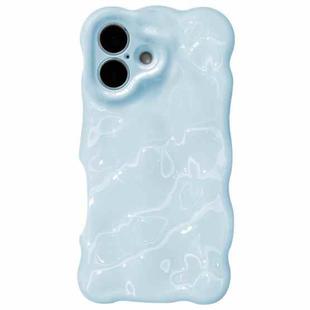For iPhone 16 Wave Bubbles TPU Phone Case(Baby Blue)