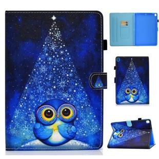 For iPad 10.2 / iPad Pro 10.5 Colored Drawing Stitching Horizontal Flip Leather Case with Holder & Card Slots & Sleep / Wake-up Function(Night Sky Owl)