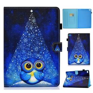 For iPad 9.7 (2017) / (2018) / Air 2 / Air Colored Drawing Stitching Horizontal Flip Leather Case with Holder & Card Slots & Sleep / Wake-up Function(Night Sky Owl)