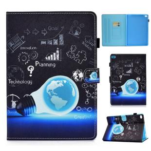 For iPad 9.7 (2017) / (2018) / Air 2 / Air Colored Drawing Stitching Horizontal Flip Leather Case with Holder & Card Slots & Sleep / Wake-up Function(Lamp Bulb)