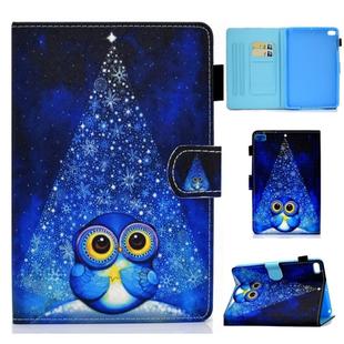 For iPad mini 5 / mini 4 / mini 3 / mini 2 / mini Colored Drawing Stitching Horizontal Flip Leather Case with Holder & Card Slots & Sleep / Wake-up Function(Night Sky Owl)