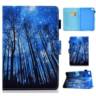 For iPad mini 5 / mini 4 / mini 3 / mini 2 / mini Colored Drawing Stitching Horizontal Flip Leather Case with Holder & Card Slots & Sleep / Wake-up Function(Forest)