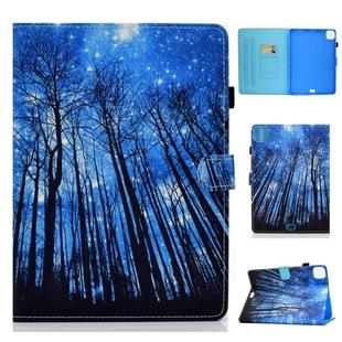 For iPad Pro 11 inch (2020) Colored Drawing Stitching Horizontal Flip Leather Tablet Case with Holder & Card Slots & Sleep / Wake-up Function(Forest)