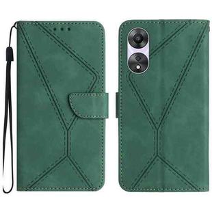 For OPPO A78 4G Stitching Embossed Leather Phone Case(Green)