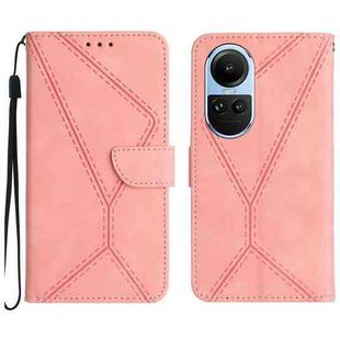 For OPPO Reno10 Global / Reno10 Pro Global Stitching Embossed Leather Phone Case(Pink)