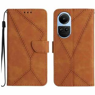 For OPPO Reno10 Global / Reno10 Pro Global Stitching Embossed Leather Phone Case(Brown)