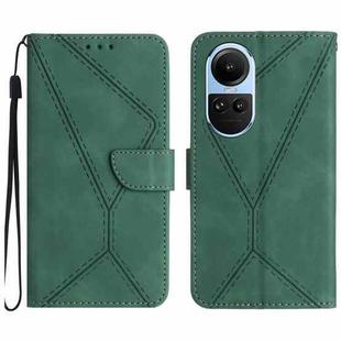 For OPPO Reno10 Global / Reno10 Pro Global Stitching Embossed Leather Phone Case(Green)