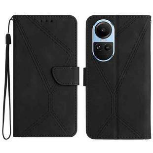 For OPPO Reno10 Global / Reno10 Pro Global Stitching Embossed Leather Phone Case(Black)