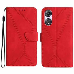 For OPPO A18 / A38 4G Stitching Embossed Leather Phone Case(Red)