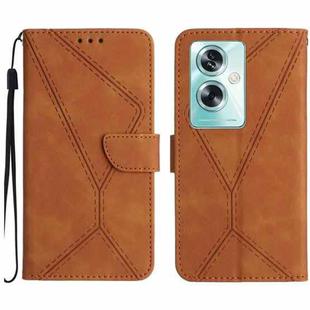 For OPPO A79 5G Stitching Embossed Leather Phone Case(Brown)