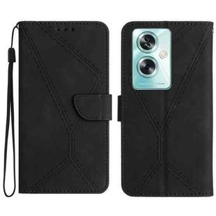 For OPPO A79 5G Stitching Embossed Leather Phone Case(Black)