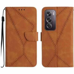 For OPPO Reno12 Pro 5G Global Stitching Embossed Leather Phone Case(Brown)