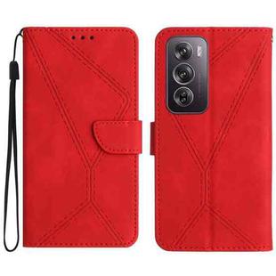 For OPPO Reno12 5G Global Stitching Embossed Leather Phone Case(Red)