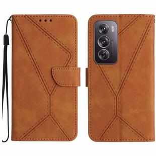 For OPPO Reno12 5G Global Stitching Embossed Leather Phone Case(Brown)