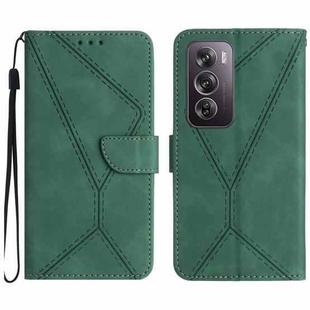 For OPPO Reno12 5G Global Stitching Embossed Leather Phone Case(Green)