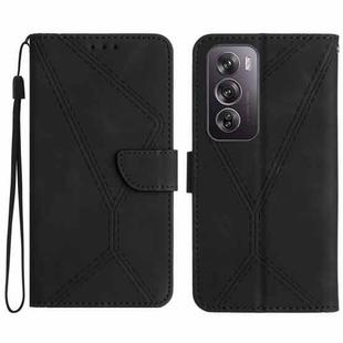 For OPPO Reno12 5G Global Stitching Embossed Leather Phone Case(Black)