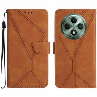 For OPPO Reno12 F 5G Global Stitching Embossed Leather Phone Case(Brown)