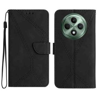 For OPPO Reno12 F 5G Global Stitching Embossed Leather Phone Case(Black)