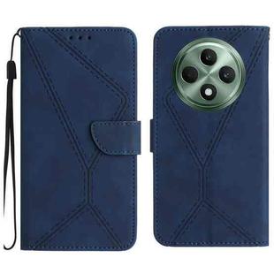 For OPPO Reno12 F 5G Global Stitching Embossed Leather Phone Case(Blue)