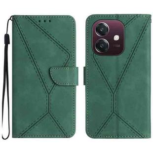 For OPPO A3x India Stitching Embossed Leather Phone Case(Green)