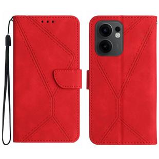 For OPPO Reno13 F 4G / 5G Stitching Embossed Leather Phone Case(Red)