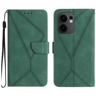 For OPPO Reno13 F 4G / 5G Stitching Embossed Leather Phone Case(Green)