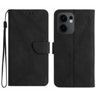 For OPPO Reno13 F 4G / 5G Stitching Embossed Leather Phone Case(Black)