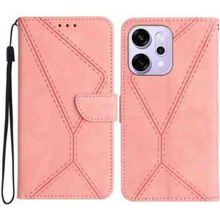 For OPPO Reno14 Pro 5G Global Stitching Embossed Leather Phone Case(Pink)