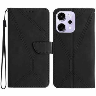 For OPPO Reno14 5G Global Stitching Embossed Leather Phone Case(Black)