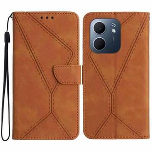For OPPO A5x 4G Global / 5G Global Stitching Embossed Leather Phone Case(Brown)