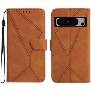 For Google Pixel 8 Pro Stitching Embossed Leather Phone Case(Brown)