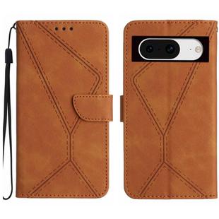 For Google Pixel 8a Stitching Embossed Leather Phone Case(Brown)