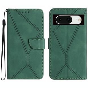 For Google Pixel 8a Stitching Embossed Leather Phone Case(Green)