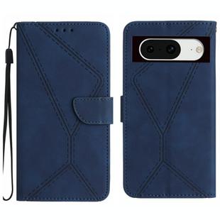 For Google Pixel 8a Stitching Embossed Leather Phone Case(Blue)